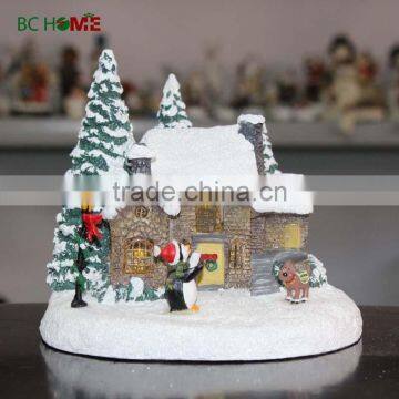 2015 customized polyresin christmas village houses