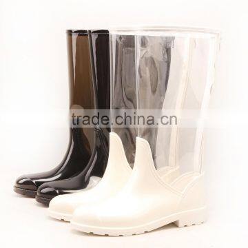 New Design Customized Special Transparent Jelly Translucent EVA Upper PVC Vamp Top Quality Hand Made Wellington Rain Boot photo-4