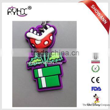 2D Custom Shaped Colourful Soft Pvc Keychain Silicone Key Rings photo-6