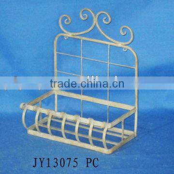 Newest Decorative Wrought Iron Rectangle Wall Mounted Flower Pot Holders