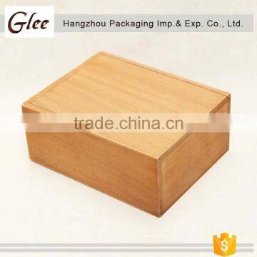 Custom Luxury High Quality and Clear Window With Sliding Lid Wooden Tea Box