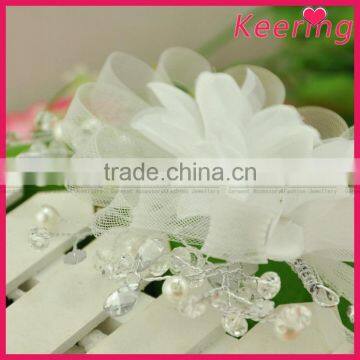 wholesale fashion white elegant flower bridal hair accessories with pearl for wedding decoration in bulk WHD-021