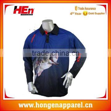 Hongen apparel Custom big bass fishing shirts, polyester breathable bass fishing clothing for man and woman