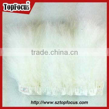 white turkey marabou feather trimming fringe ribbon tape for costume designing or dress