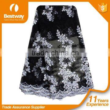 Big Flower 100% Polyester Wholesale French Lace Fabric FL1166-2 photo-3