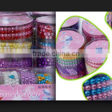 Gift Decorate Design Pearl Gem Sticker Sheet Rolls photo-3