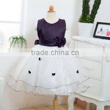 MGOO Top Quality Stock Girl's Blue Party Dress Ball Gown With Butterfly Kids Gown Pictures C102 photo-6