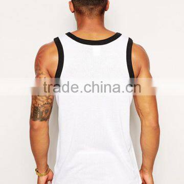 Plain White Stringer Mens Tank Tops Wholesale photo-2