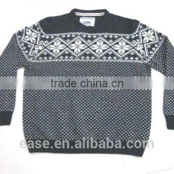 Deep Blue Cheap Intarsia Pullover Man Sweater Design photo-2