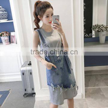 Z&M Women'sThe Cowboy Short Skirt The Skirt With Shoulder-straps Classic Dresses photo-6