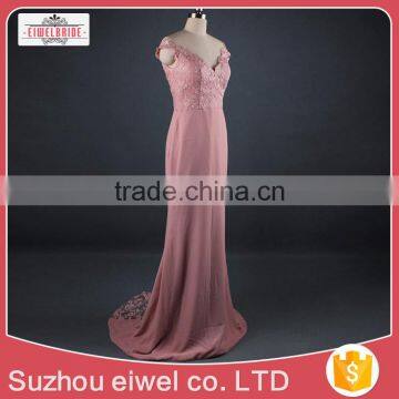 Beaded Pink Long Evening Dress