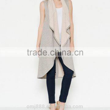 China Supplier Lady Draped Shawl Collar Vest Outer photo-2