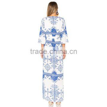 Most Popular 3/4 Sleeve Women Pant Dress Latest Printed Maxi Romper photo-4
