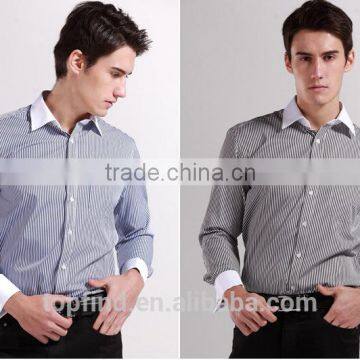 China Supplier OEM Fashion Classic Men's Busniess Long Sleeve Dress Shirt With French Cufflink photo-2