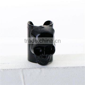 Fashion Black Halloween Skull Ear Cuffs Clip Wrap Earrings photo-2