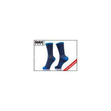Navy Blue Cotton Man Casual Socks / Large Size Antibacterial Multi Color Men Socks