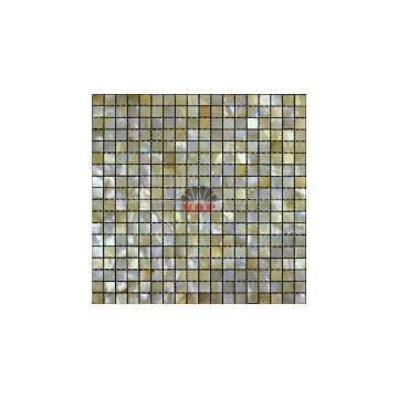 square yellow pearl shell mosaic tile