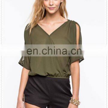 Outdoor New Model Simple Chiffon Style Blouse Women Wholesale photo-2