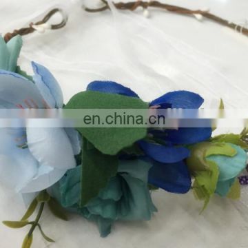 New custom headband popular fashion artificial flower garland party wedding flower headband FH4046