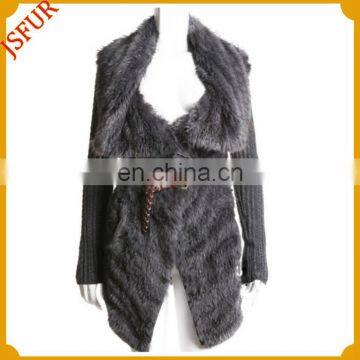 Stylish ladies western dress designs rabbit fur coat