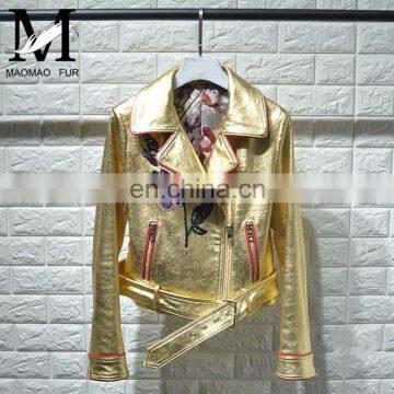 Womens Leather Coat Short Design Outerwear Jacket Motorcycle Formal Jacket