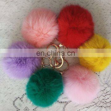 High quality rabbit fur ball keychain