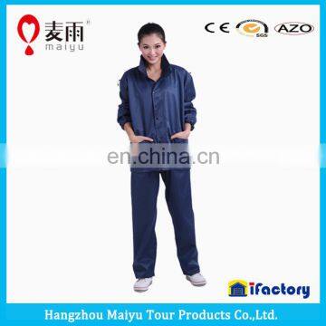 Durable Adult Waterproof Plastic Pant Blue Rain Jackets photo-5