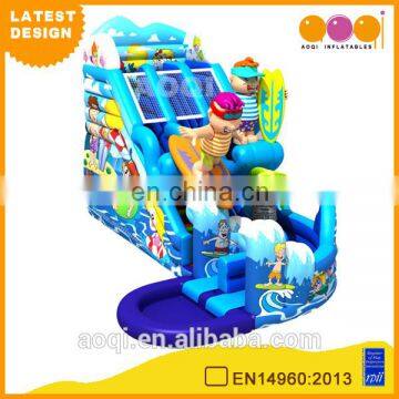 2015 AOQI latest design amusement park Surfing season inflatable water pool slides for kids for sale