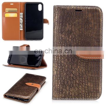 2017 new magnetic buckle PU leather phone case for iPhone X with high quality