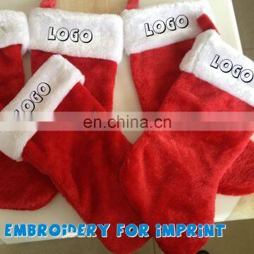 WD-1540 promotional santa stocking with custom imprint via embroidery