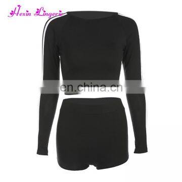Newest Woman Side Ribbon Slimming Long Sleeve Sweat Yoga Sport Suit photo-4