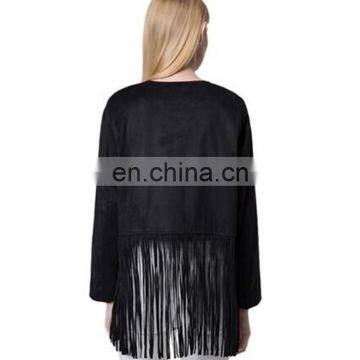 O Neck Tassel Hem Zipper Kettle Life Price Jacket for Women photo-3