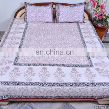 Beautiful Tapestry Indian Handmade Bedding Cotton Bed Sheet With 2 Pillow Cover