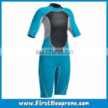 High Quality 2/3MM Neoprene CR Rubber Women Short Sleeve Super Stretch Shorty Wetsuit photo-3