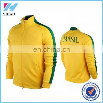 Yihao 2015 high quality mens custom 100% polyester football jersey dry fit contrast color casual football club jackets