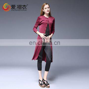 New European Style Coats Autumn Long Overcoat Ladies Without Clothes With Buttons photo-2