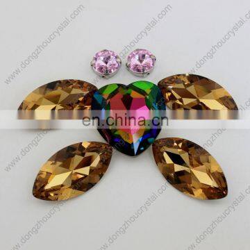 Super shine Navette crystal with settings point back rhinestones