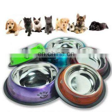 Belly Anti skid colored pet bowl/ belly dog bowl