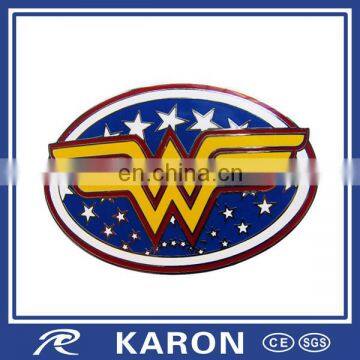 oval shape hard enamel superhero belt buckle