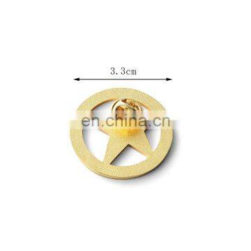 Cheap Star Gold Sanblaster Badge Pin With Logo Embossed photo-5