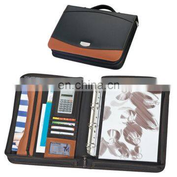 new fashion portable PU leather planner notebook set with mini calculator and cards/pen holder NOTEBO908-5