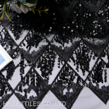 3mm/5mm Sequin Fabric Diamond shaped with Tassels