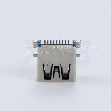 Fish Fork Foot Square Without Curling Female Straight Edge SMT USB 3.0 Connector photo-4