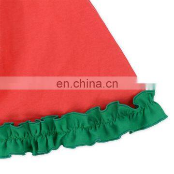 Fashion Children Summer Dress Ruffle Cotton Baby Girls Cute Red and Green Dress photo-3