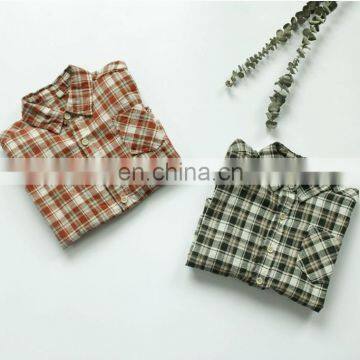 2020 autumn children's shirt Korean board small fresh fan color checkered children's long-sleeved shirt