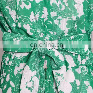 TWOTWINSTYLE Ruched Print Dress For Women V Neck Lantern Sleeve High Waist High Color Elegant photo-5