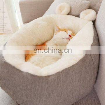 Warming Cat Bed Soft Round Pet Bed Cat Cave For Small Animals With Ant -Slip Bottom photo-6