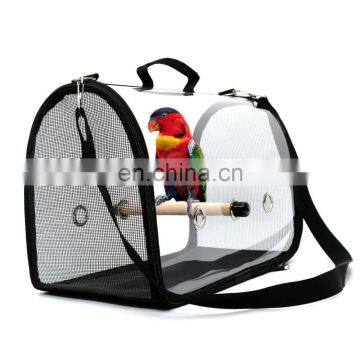 Bird travel takeaway travel cage PVC transparent breathable bird cage parrot handbag