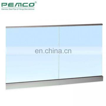 2019 PEMCO Aluminum Glass Railing Design Balcony Frameless Aluminum Glass Balustrade Stair photo-4