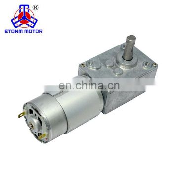 electric dc 12v 24V worm gear motor with right angle geared box 5Nm 122rpm ratio 291:1